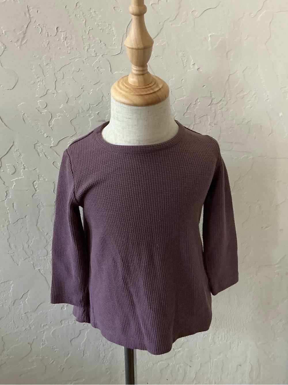 Ruffle Butts Mauve Waffle Knit Top with Floral Trim